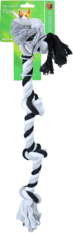 Boon Floss-toy Zwart/wit, 4-knoop. -Huisdierproducten image 124