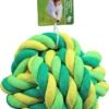 Boon Hondenspeelgoed Touwbal XXL Katoen Groen/geel, 17,5 Cm.