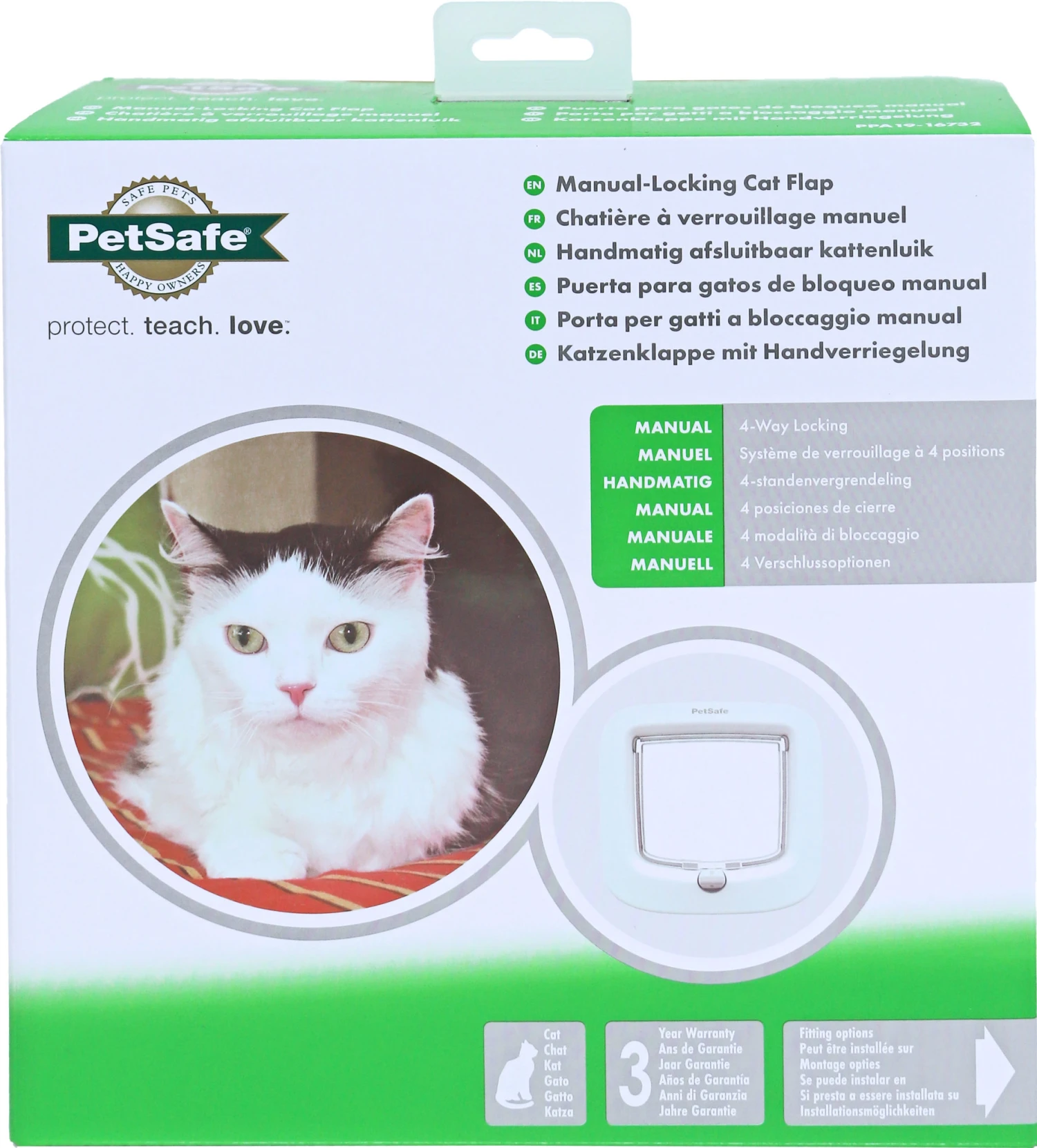 PetSafe PetSafe Kattendeur 4-lock, Wit. PPA19-16732 1 PetSafe PetSafe Kattendeur 4-lock, Wit. PPA19-16732