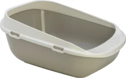 Moderna Moderna Kattenbak Met Rand Mega Step 64 Cm, Warmgrijs/wit. -Huisdierproducten image 2232