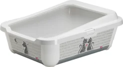 Moderna Moderna Plastic Kattenbak Met Rand 50 Cm, 'Cats In Love'.
