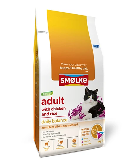 Smolke Smolke Kat Adult Chicken & Rice 4 Kg. 2 Smolke Smolke Kat Adult Chicken & Rice 4 Kg. - Afbeelding 2