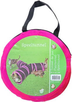 Boon Speeltunnel Nylon 'Y' Model 85x25 Cm, Zwart/roze. -Huisdierproducten image 2805