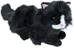 Boony "Natural Decoration" Boony Natural Decoration Kat Pluche Liggend Zwart, 30 Cm.