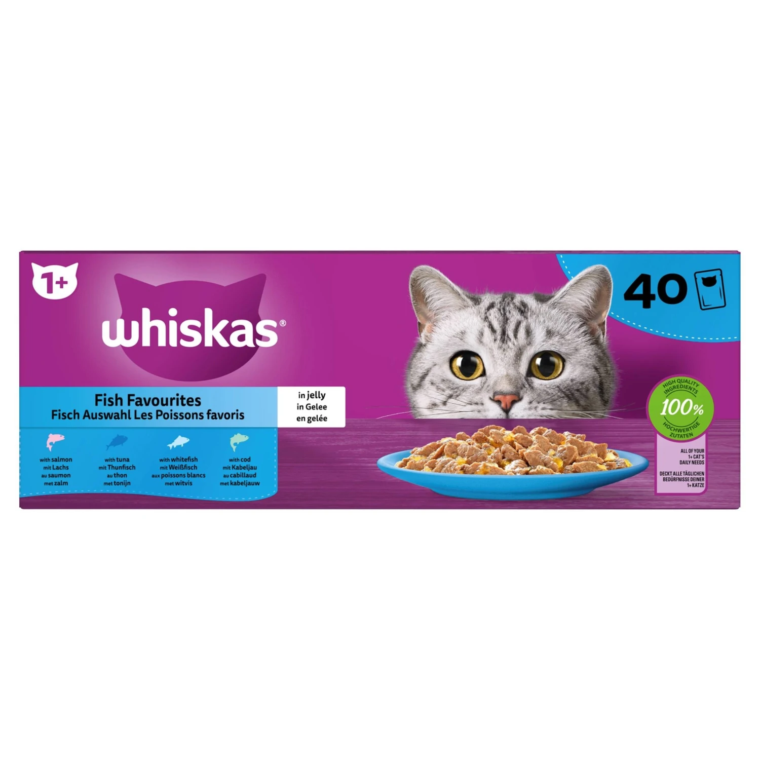 Whiskas Whiskas 40-P Vis In Gelei 40 St. 1 Whiskas Whiskas 40-P Vis In Gelei 40 St.