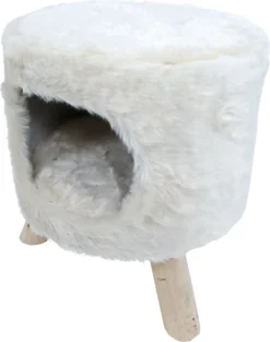 Boon Poef Rond Pluche Met Gat Ø 42x50 Cm, Wit.