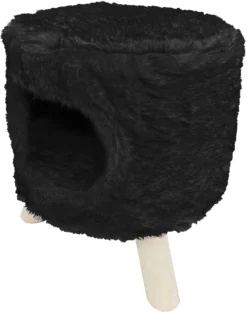 Boon Poef Rond Pluche Met Gat Zwart, Ø 42x50 Cm.