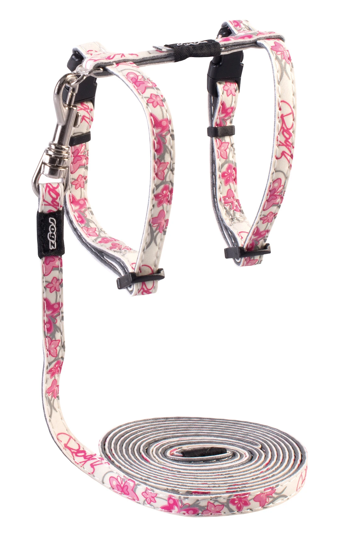 Rogz Beltz Catz GlowCat Tuig+Lijn S Pink Butterflies 1 St. Small 7 Rogz Beltz Catz GlowCat Tuig+Lijn S Pink Butterflies 1 St. Small - Afbeelding 7