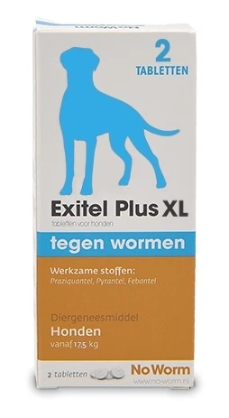 No Worm No Worm Exitel Hond XL 2 Tab. 2 No Worm No Worm Exitel Hond XL 2 Tab. - Afbeelding 2