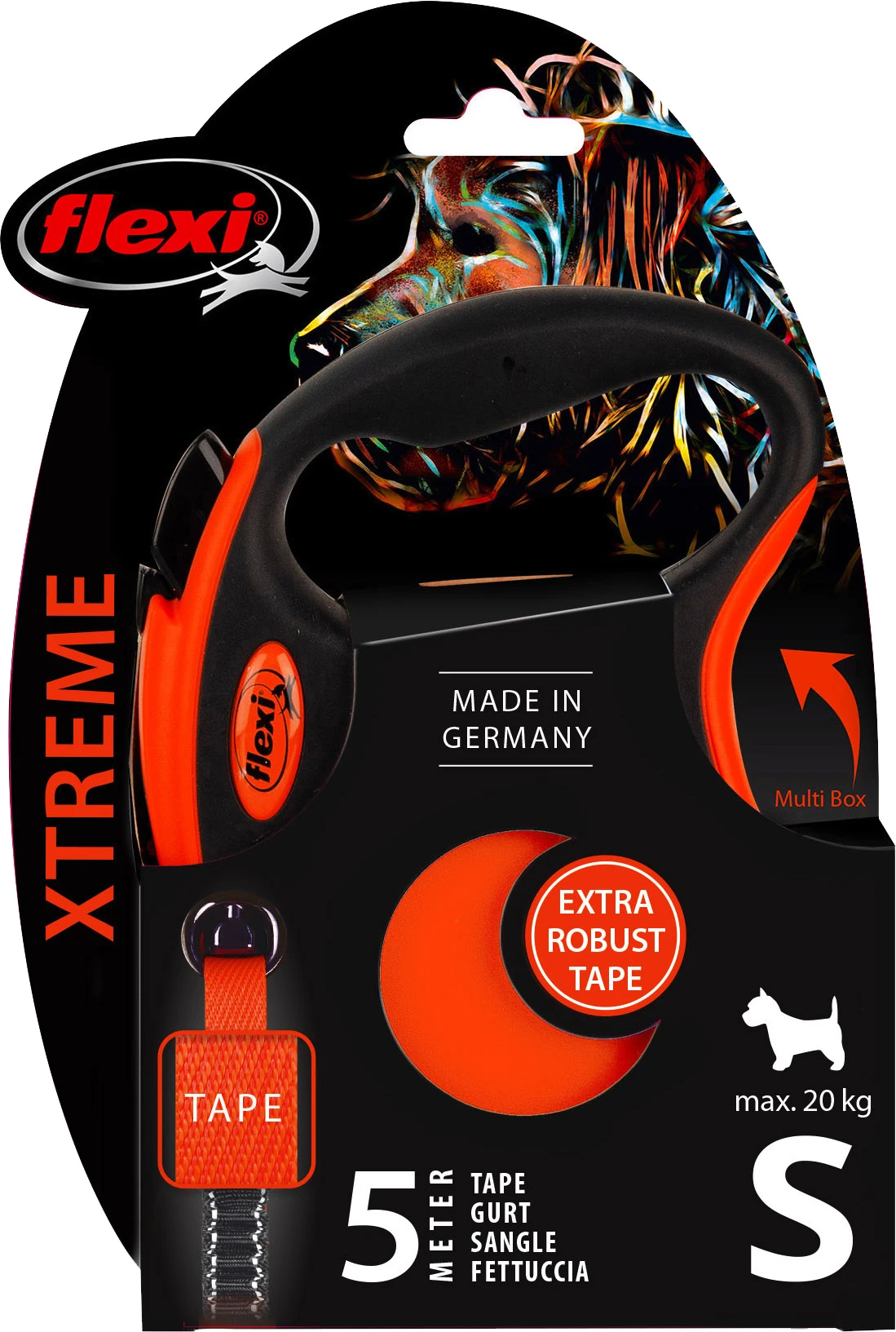 Flexi Flexi Rollijn XTREME Tape S Orange, 5 Meter. 1 Flexi Flexi Rollijn XTREME Tape S Orange, 5 Meter.