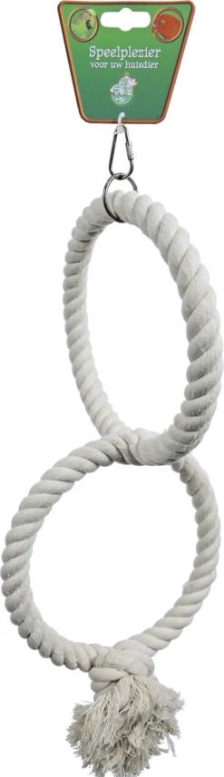 Boon Boon Vogelspeelgoed Touwring Katoen Medium 2-rings, Ø 21 Cm. -Huisdierproducten image 4191