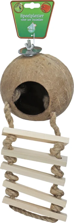 Kokosnoot Met Touwladder En Schroefdraad. -Huisdierproducten image 4196