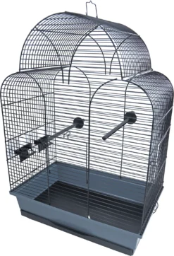 Interzoo Interzoo Vogelkooi Sonia, Zwart/grijs.