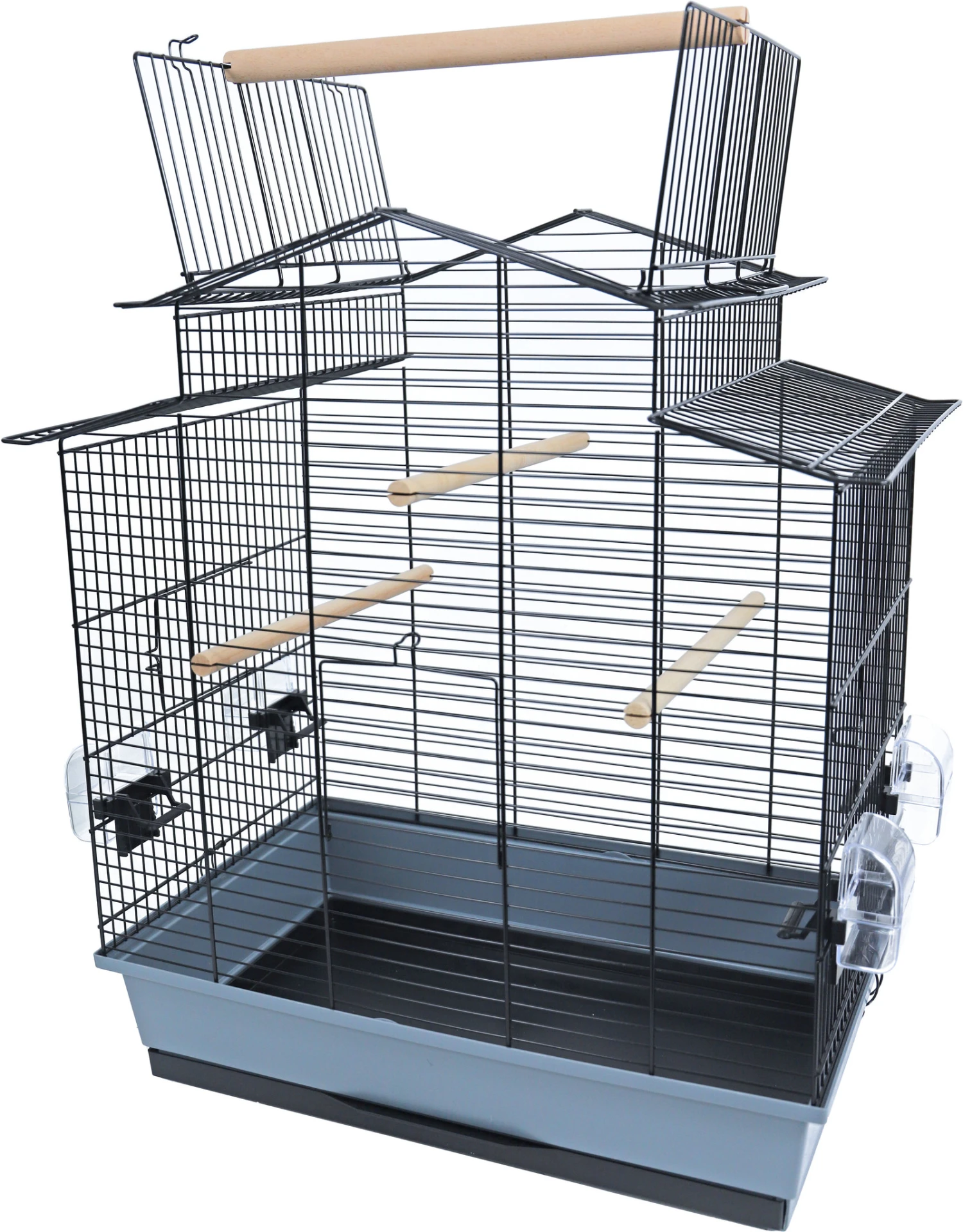 Interzoo Interzoo Vogelkooi Iza 3 Cabrio, Zwart/grijs. 1 Interzoo Interzoo Vogelkooi Iza 3 Cabrio, Zwart/grijs.