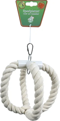 Boon Boon Vogelspeelgoed Kruisring Katoen Medium, 20 Cm.