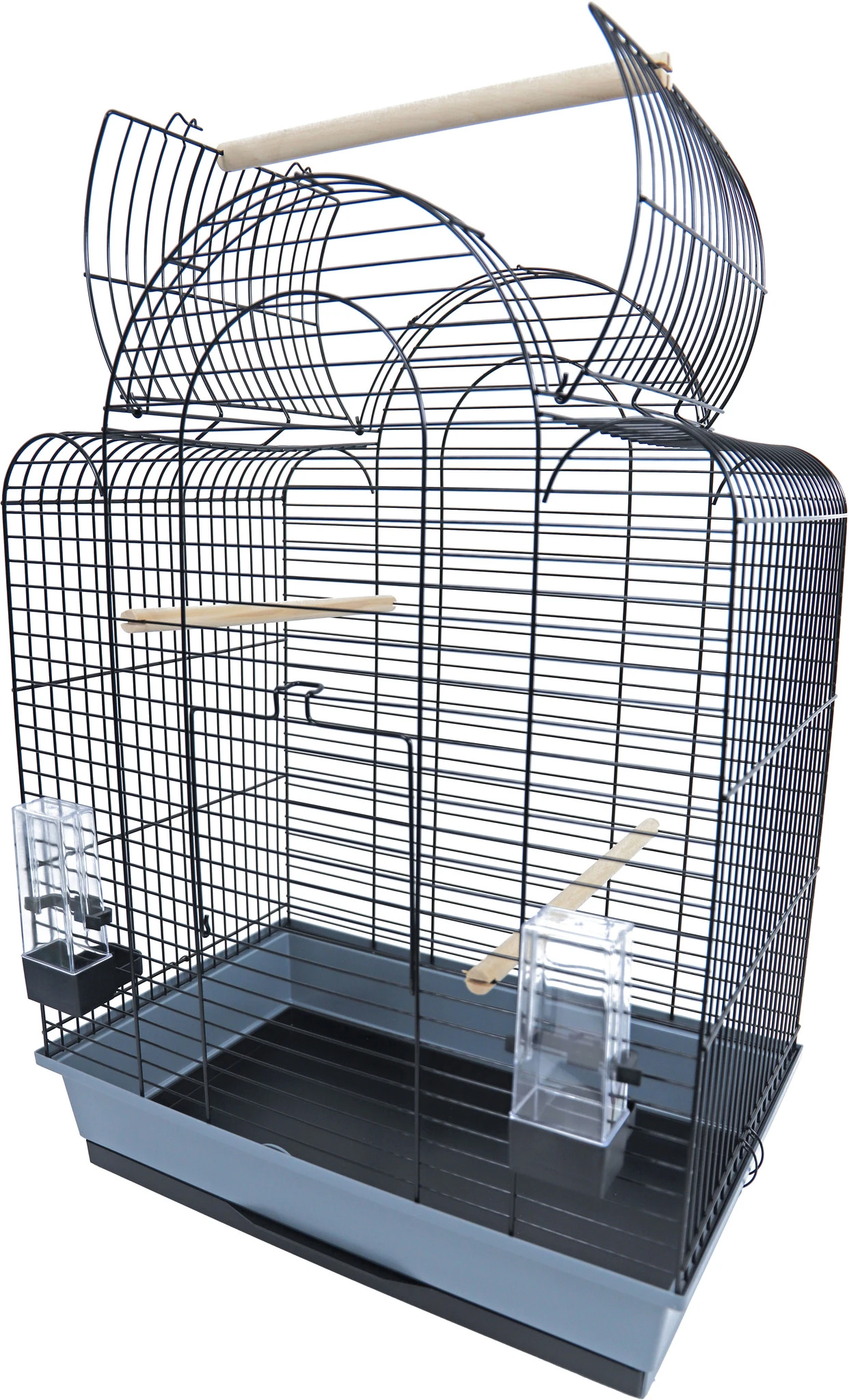 Interzoo Interzoo Vogelkooi Sonia 3 Cabrio, Zwart/grijs. 1 Interzoo Interzoo Vogelkooi Sonia 3 Cabrio, Zwart/grijs.