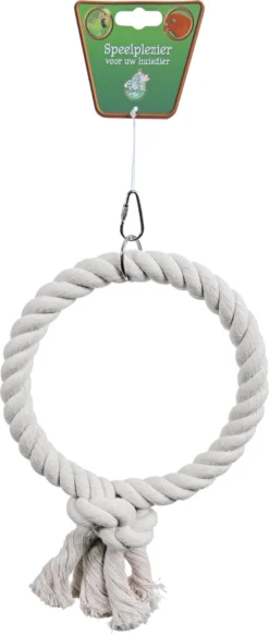 Boon Boon Vogelspeelgoed Touwring Katoen Large 1-ring, 27 Cm.