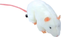 Boony "Natural Decoration" Boony Natural Decoration Rat Pluche Liggend Wit, 22 Cm.