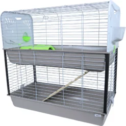 Savic Savic Konijnenkooi Caesar 3 Dubbel 100 Cm Knock Down, Lichtgrijs.