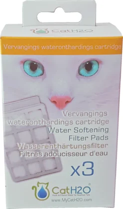 Cat H2O En Dog H2O Filtercardridges Met Waterontharder Voor Waterbak, Pak A 3 Stuks.