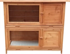 Boon Konijnenhok Met Lades En Ren Op Poten Bruin, 122x50x104 Cm.