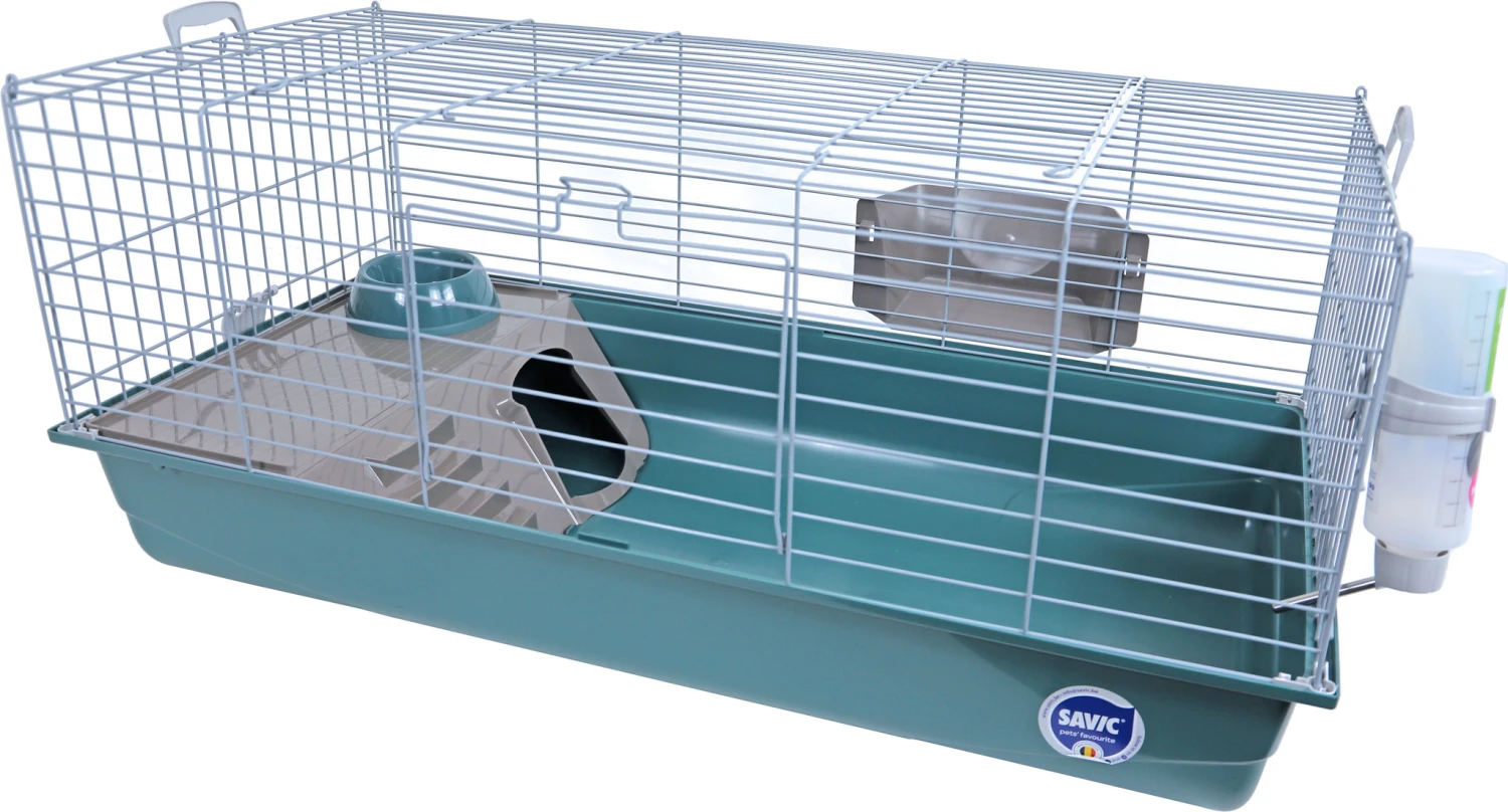 Savic Savic Konijnenkooi Nero 3 De Luxe Compleet Lichtgrijs/mallard Groen, 100 Cm. 1 Savic Savic Konijnenkooi Nero 3 De Luxe Compleet Lichtgrijs/mallard Groen, 100 Cm.