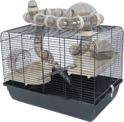 Interzoo Interzoo Hamsterkooi Galaxy Met Terras, Zwart/zwart.