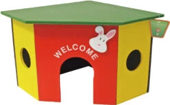 Boon Knaagdierhuis Hoekmodel Hout Gekleurd M, 26 Cm.