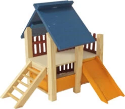 Boon Hamsterhuis Hout Met Veranda Gekleurd, 19 Cm. -Huisdierproducten image 5050