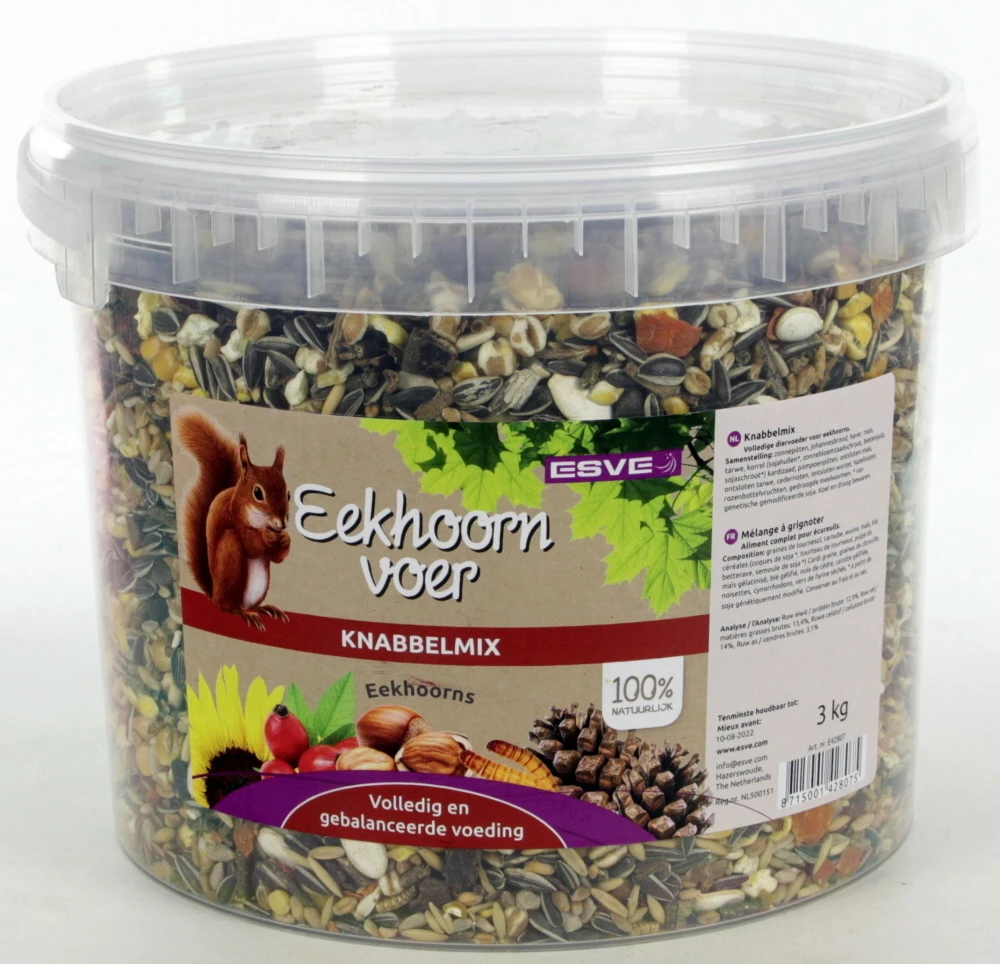 Esve Eekhoornvoer Knabbelmix Emmer 3 Kg. 7 Esve Eekhoornvoer Knabbelmix Emmer 3 Kg. - Afbeelding 7