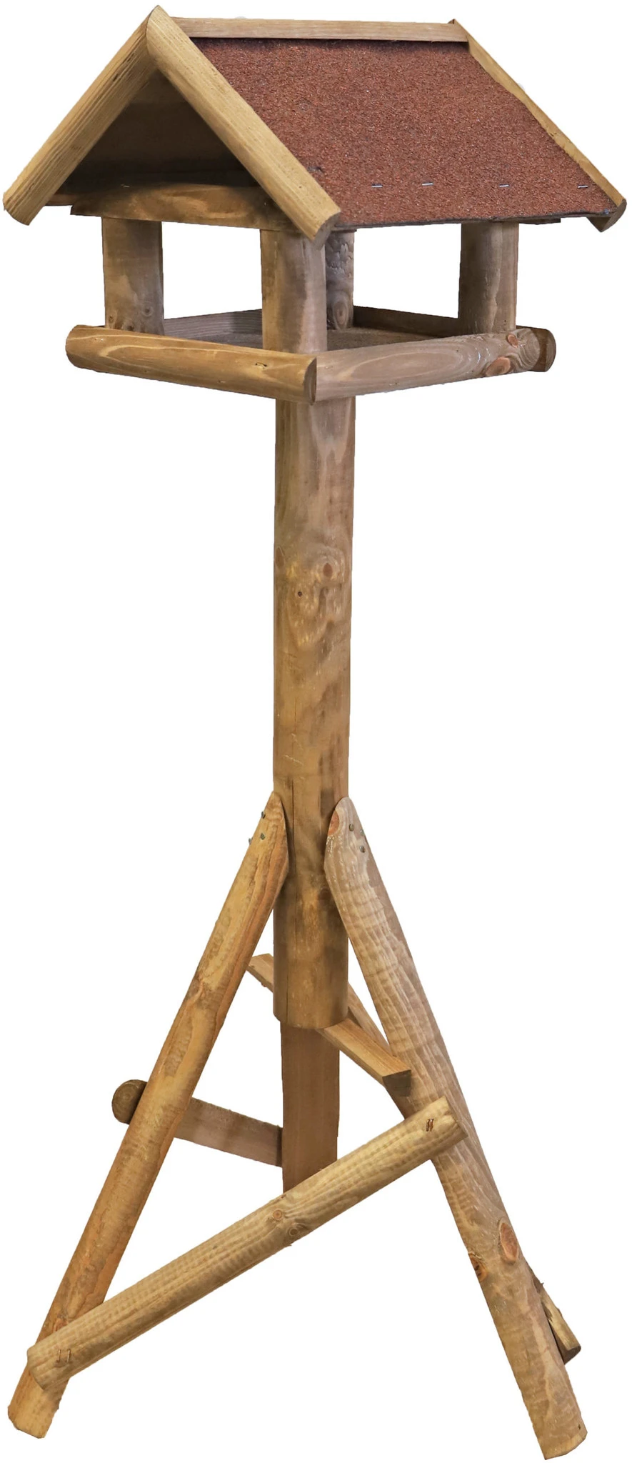 Voederhuis Bruin Huismodel Met Dakleer Dak. 1 Voederhuis Bruin Huismodel Met Dakleer Dak.