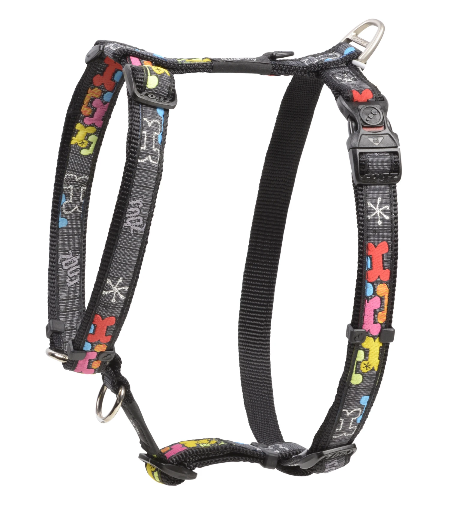 Rogz Beltz Fancy Dress Tuig XL Multi Bone Black 1 St. Extra Large 5 Rogz Beltz Fancy Dress Tuig XL Multi Bone Black 1 St. Extra Large - Afbeelding 5