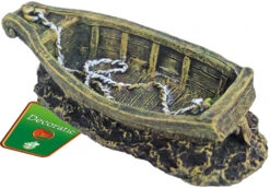 Boon Aqua Deco Boon Aqua Deco Ornament Polyresin Gezonken Roeiboot, 18,5x6,5x4,5 Cm.