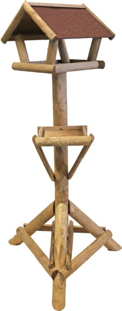 Voederhuis Bruin Met Dakleer Dak En Voederplateau. -Huisdierproducten image 6121