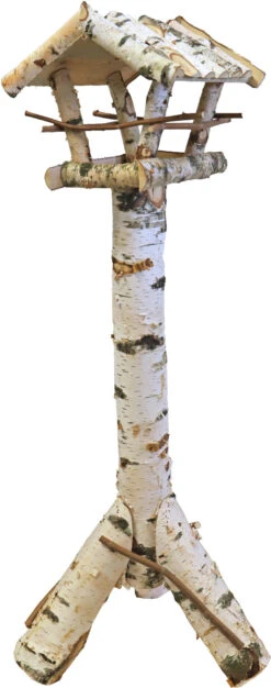 Voederhuis Berken Met Geribbeld Berken Dak. -Huisdierproducten image 6152