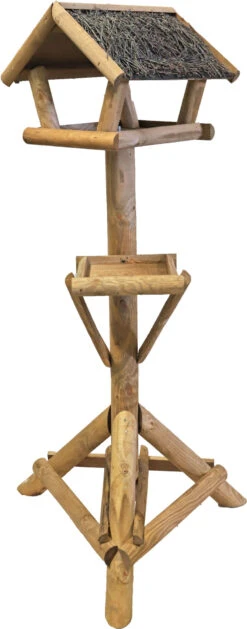 Voederhuis Bruin Met Tenen Dak En Voederplateau. -Huisdierproducten image 6209