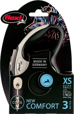 Flexi Flexi Rollijn NEW COMFORT Cord XS Zwart, 3 Meter.