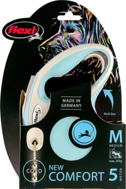 Flexi Flexi Rollijn NEW COMFORT Cord M Lichtblauw, 5 Meter.