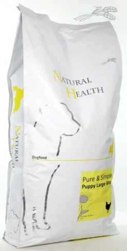Natural Health Droogvoer NH Dog Chicken & Rice Puppy Large Bite 12,5 Kg. Large Bite -Huisdierproducten image 908